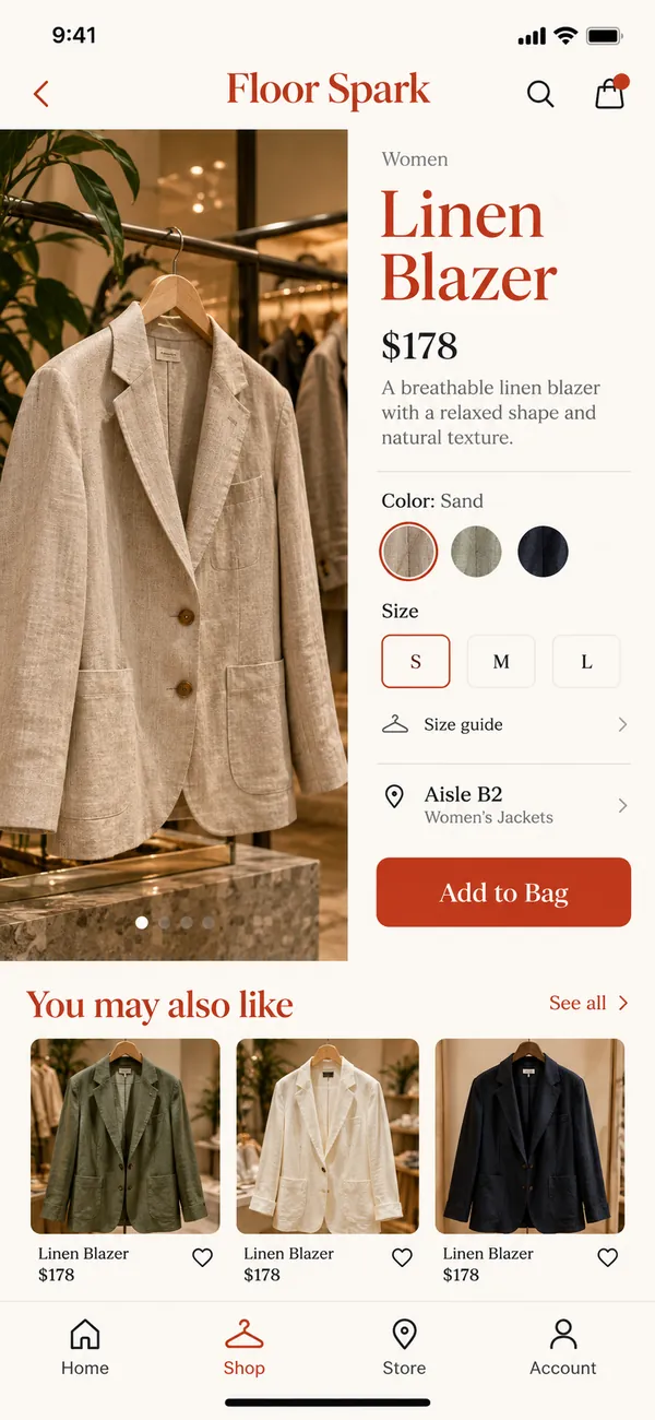 See full product details while the customer waits.