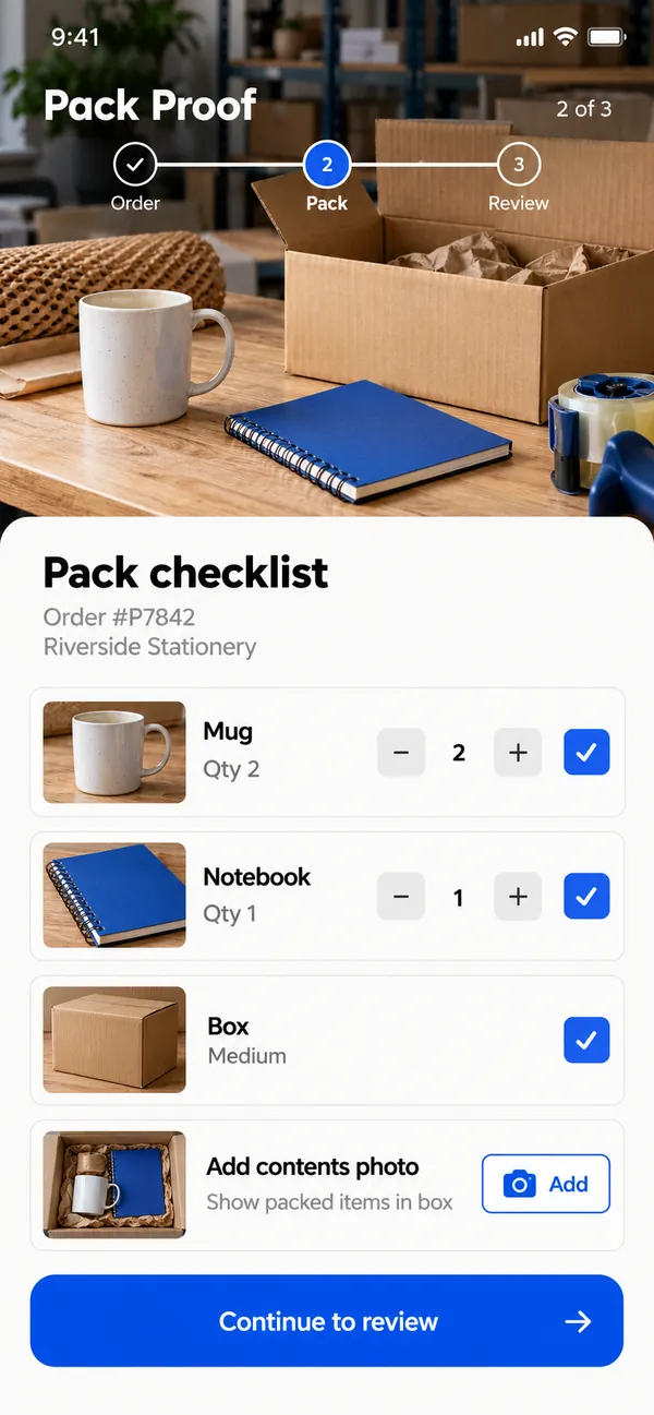 Check every line on the packing checklist.
