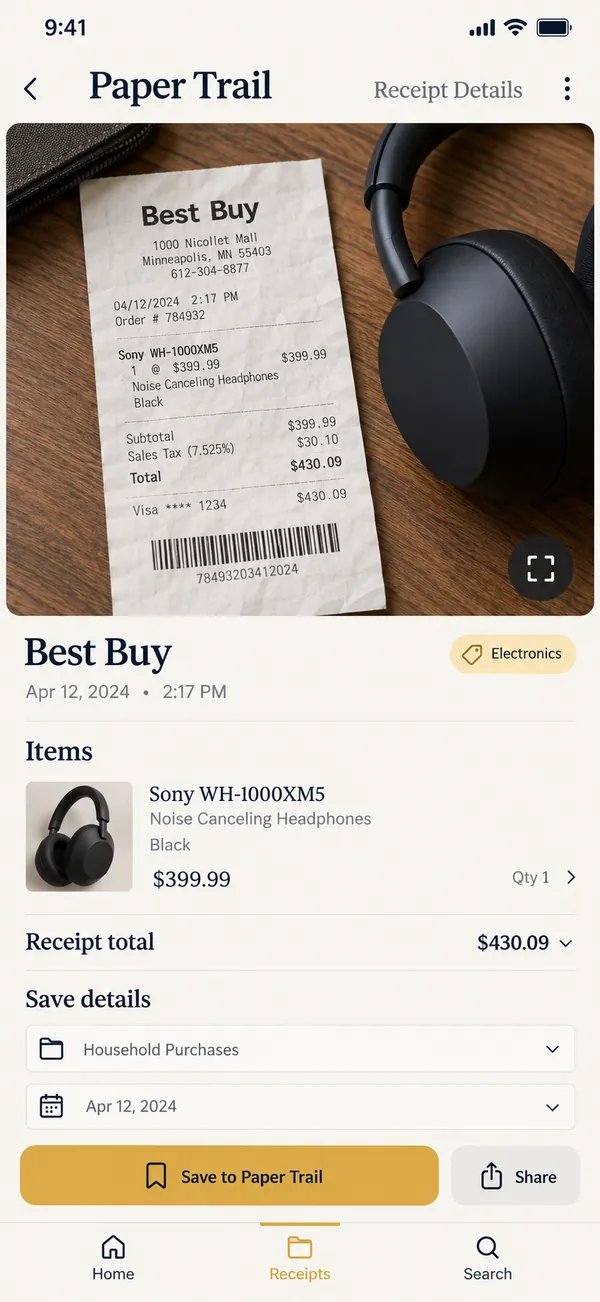 Receipt viewer.
