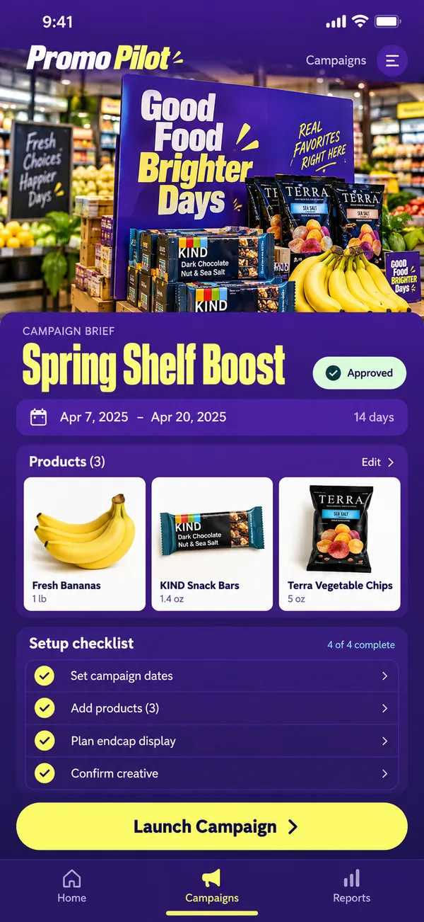 Read the campaign brief with dates, products and message.