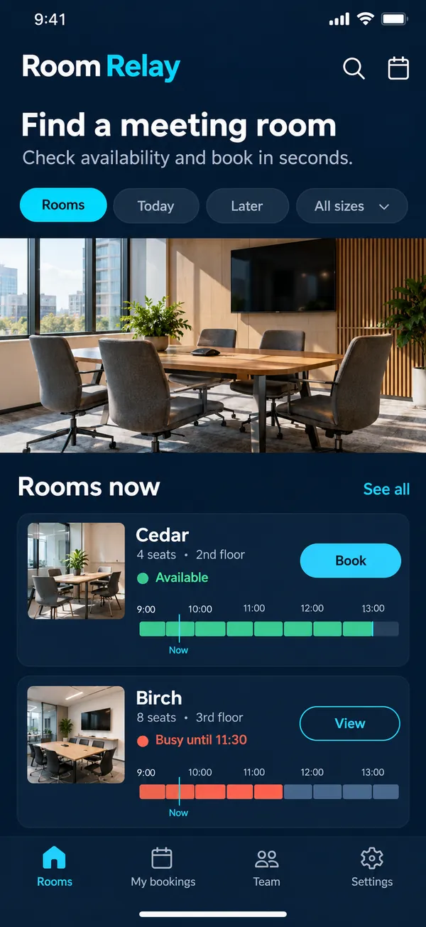 Rooms now.