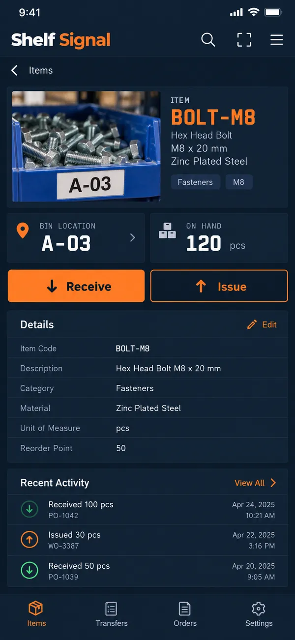Item BOLT-M8.