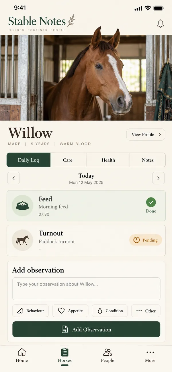 Willow daily log.