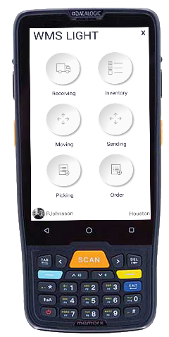 Raptool WMS on a handheld warehouse scanner