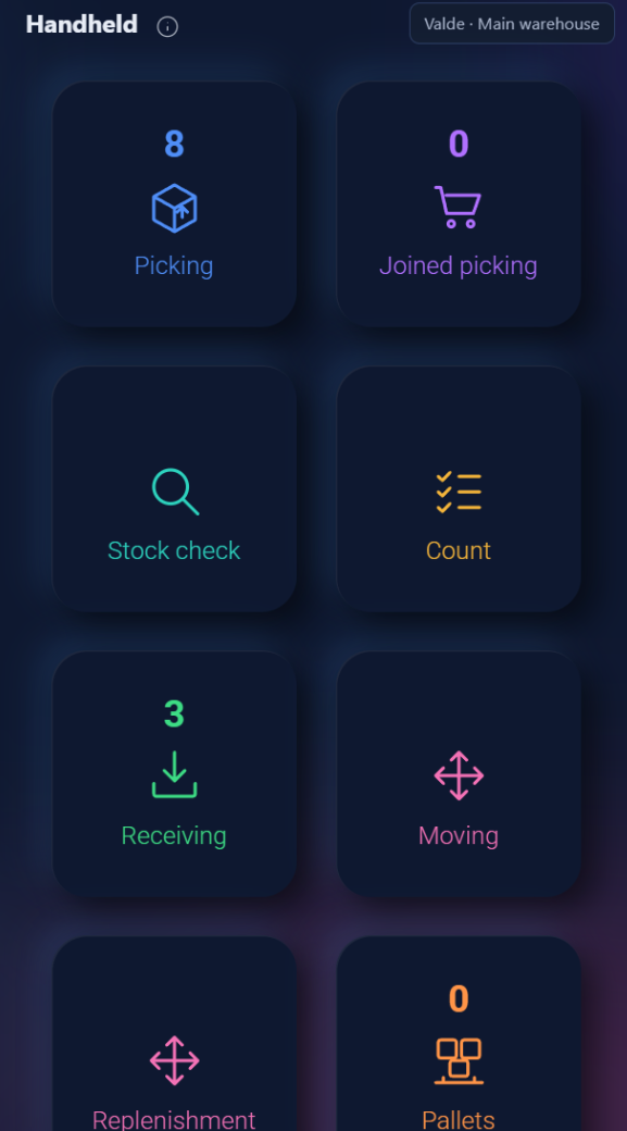 Picking and joined picking on the Raptool WMS mobile screen
