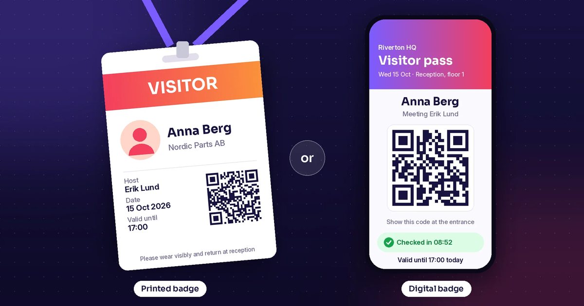 Comparaison des badges visiteurs imprimés et numériques