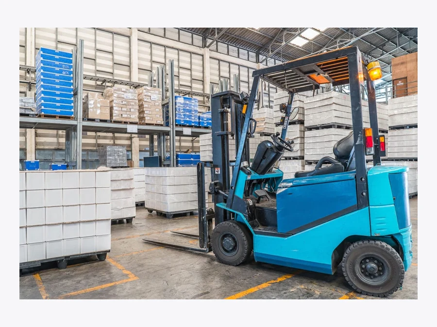 Kathrein supplier illustration of a forklift RFID workflow