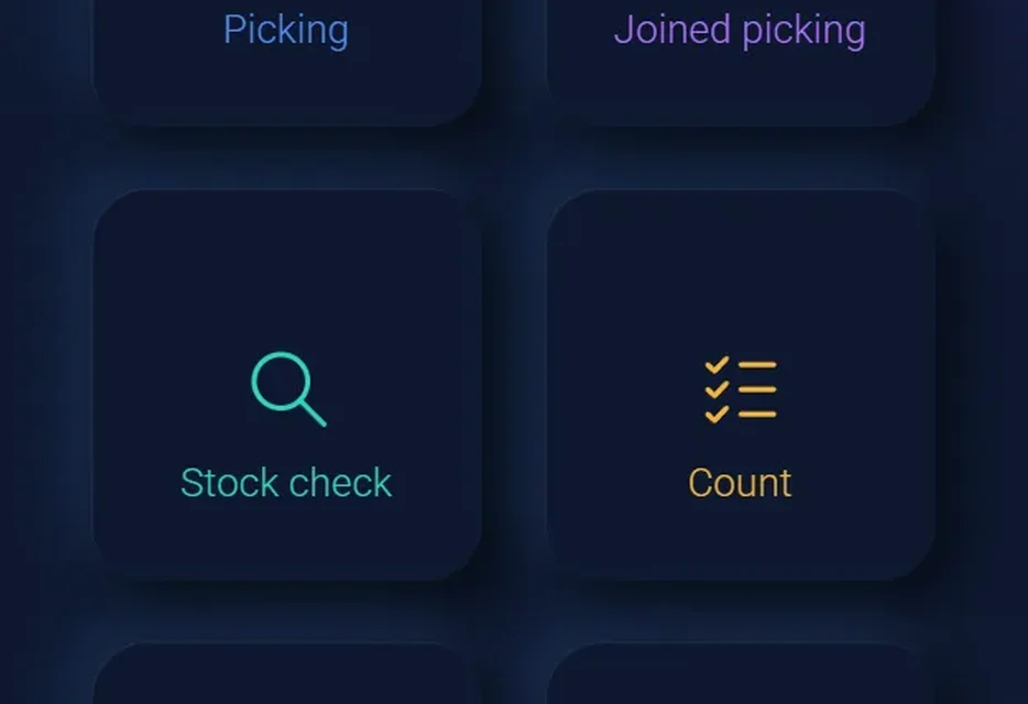 Raptool WMS handheld menu with a Count option