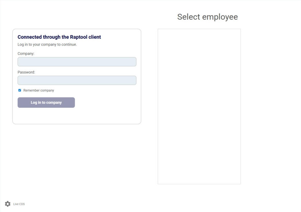 Pick List company sign-in and employee picker