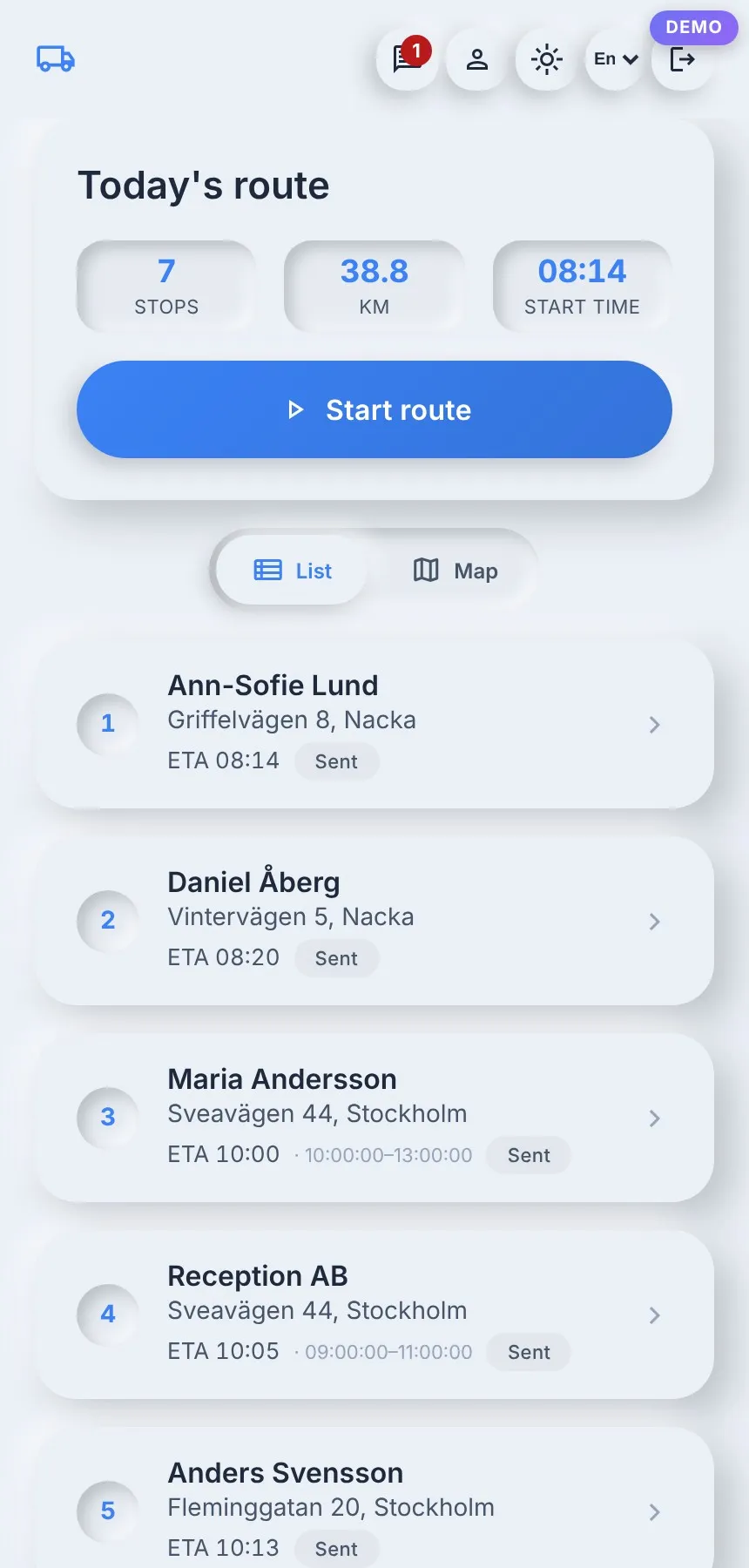 Raptool tms app screen