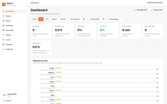Meeting Booking Dashboard