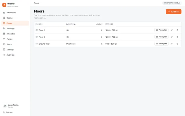Meeting Booking Floors