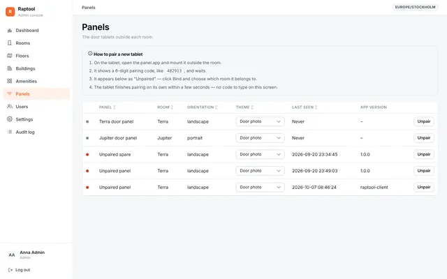 Meeting Booking Panels