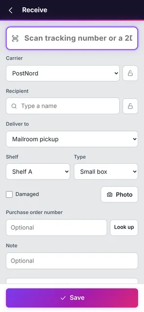 Parcel Receive