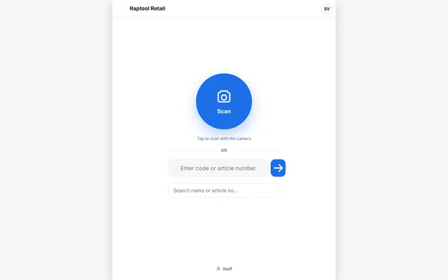 Retail Scan page