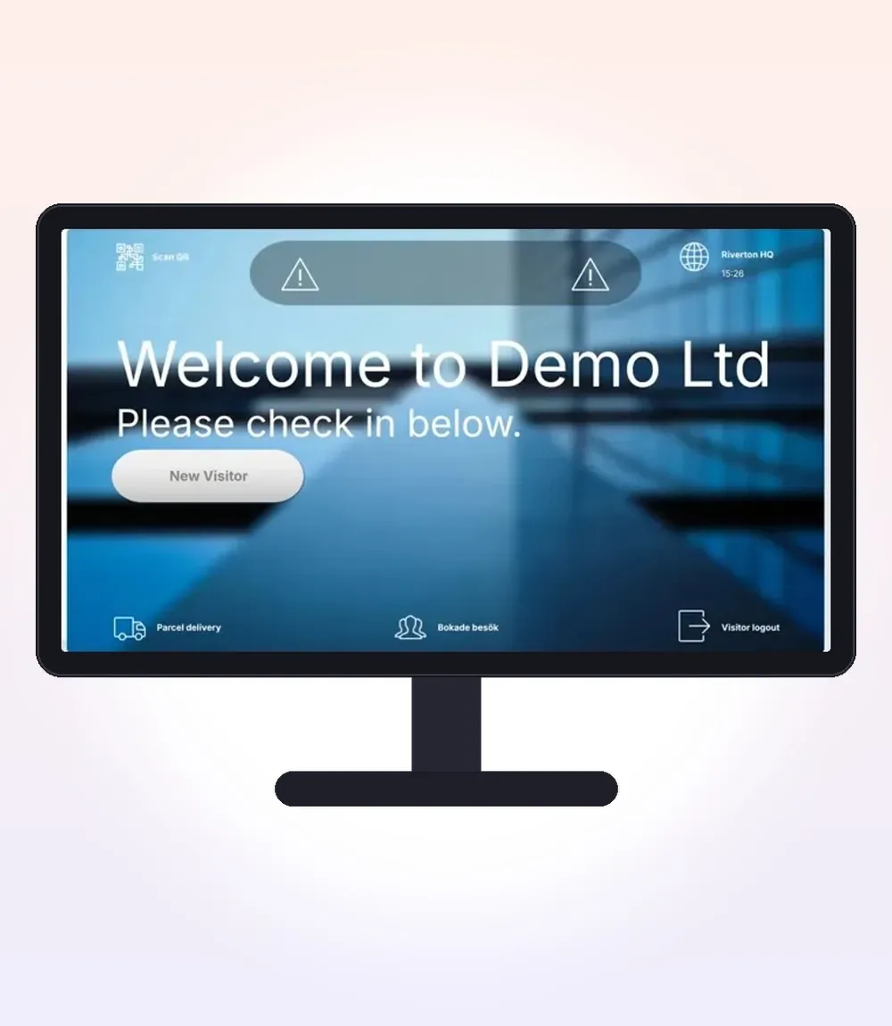 Branded visitor welcome screen